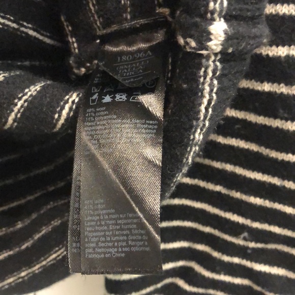 AllSaints Marty Black and White Striped Roll Neck Jumper - Picture 9 of 9